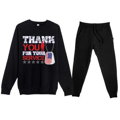 Thank You For Your Service Veterans Day Premium Crewneck Sweatsuit Set