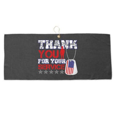 Thank You For Your Service Veterans Day Large Microfiber Waffle Golf Towel