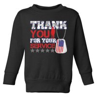 Thank You For Your Service Veterans Day Toddler Sweatshirt