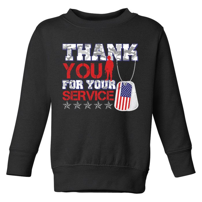 Thank You For Your Service Veterans Day Toddler Sweatshirt