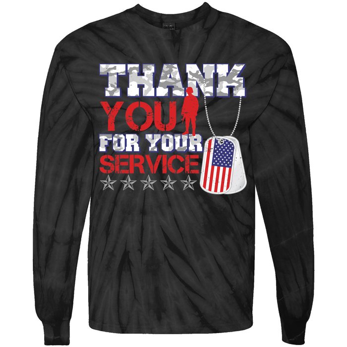 Thank You For Your Service Veterans Day Tie-Dye Long Sleeve Shirt