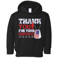 Thank You For Your Service Veterans Day Toddler Hoodie