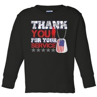 Thank You For Your Service Veterans Day Toddler Long Sleeve Shirt