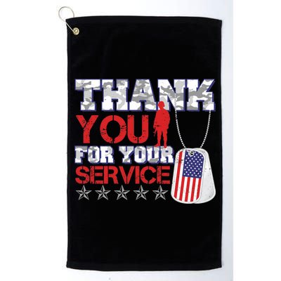 Thank You For Your Service Veterans Day Platinum Collection Golf Towel