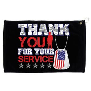 Thank You For Your Service Veterans Day Grommeted Golf Towel