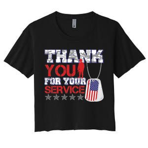 Thank You For Your Service Veterans Day Women's Crop Top Tee