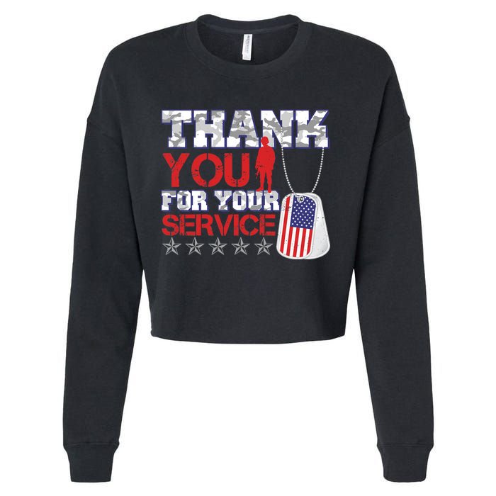 Thank You For Your Service Veterans Day Cropped Pullover Crew