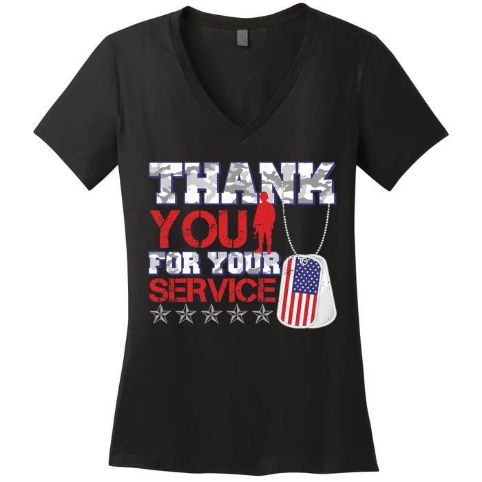 Thank You For Your Service Veterans Day Women's V-Neck T-Shirt