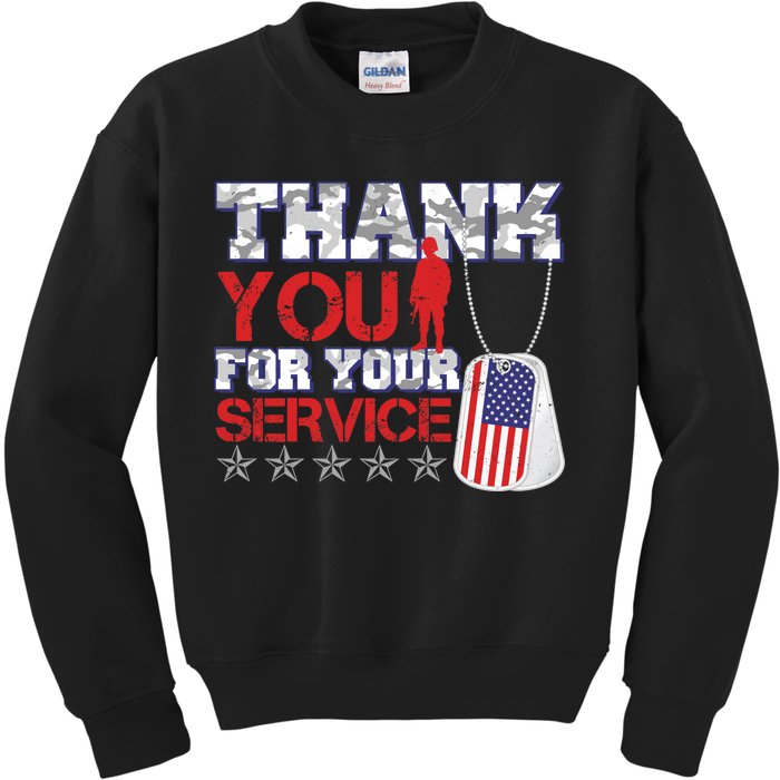 Thank You For Your Service Veterans Day Kids Sweatshirt