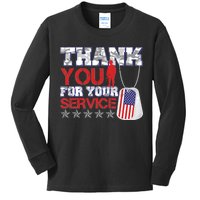 Thank You For Your Service Veterans Day Kids Long Sleeve Shirt