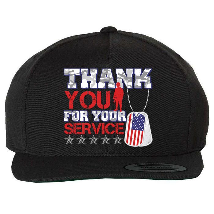 Thank You For Your Service Veterans Day Wool Snapback Cap