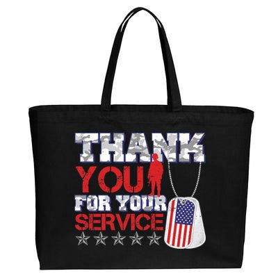 Thank You For Your Service Veterans Day Cotton Canvas Jumbo Tote