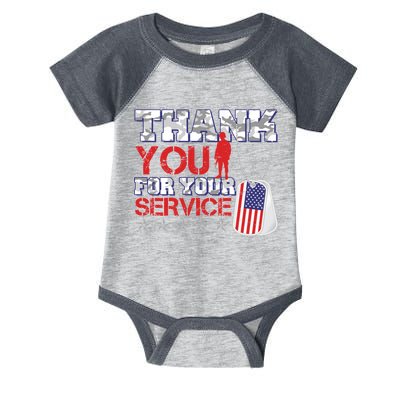 Thank You For Your Service Veterans Day Infant Baby Jersey Bodysuit