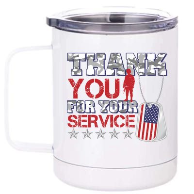 Thank You For Your Service Veterans Day 12 oz Stainless Steel Tumbler Cup