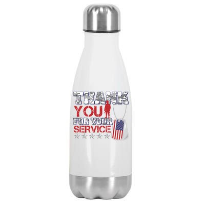 Thank You For Your Service Veterans Day Stainless Steel Insulated Water Bottle