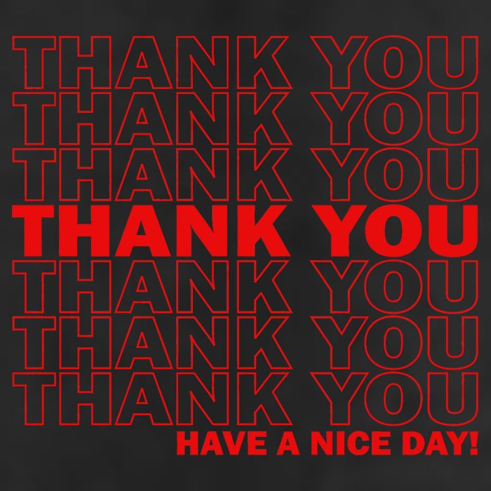Thank You Have A Nice Day Grocery Bag Funny 7 Panel Mesh Trucker Snapback Hat