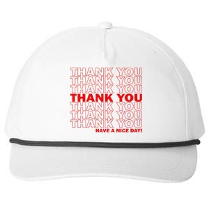 Thank You Have A Nice Day Grocery Bag Funny Snapback Five-Panel Rope Hat