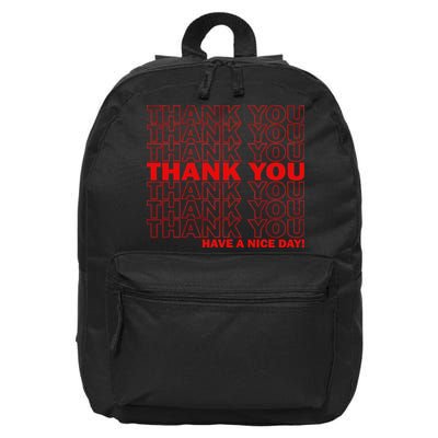 Thank You Have A Nice Day Grocery Bag Funny 16 in Basic Backpack
