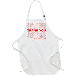 Thank You Have A Nice Day Grocery Bag Funny Full-Length Apron With Pockets