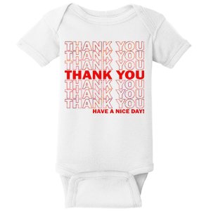 Thank You Have A Nice Day Grocery Bag Funny Baby Bodysuit