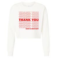 Thank You Have A Nice Day Grocery Bag Funny Cropped Pullover Crew