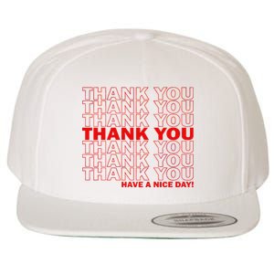 Thank You Have A Nice Day Grocery Bag Funny Wool Snapback Cap