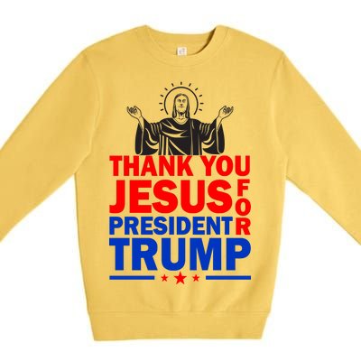 Thank You Jesus For President Trump Premium Crewneck Sweatshirt