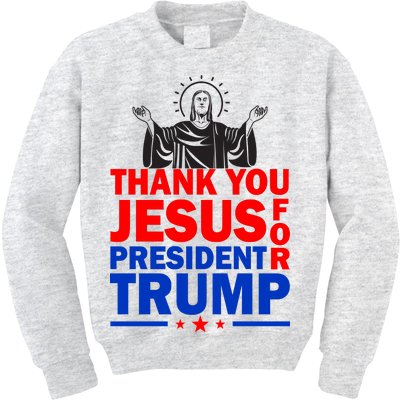 Thank You Jesus For President Trump Kids Sweatshirt