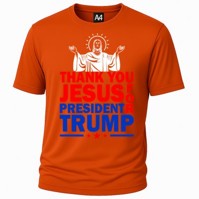 Thank You Jesus For President Trump Cooling Performance Crew T-Shirt