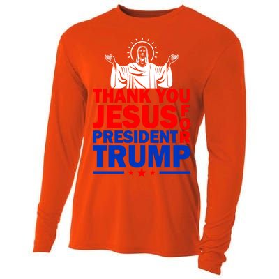 Thank You Jesus For President Trump Cooling Performance Long Sleeve Crew