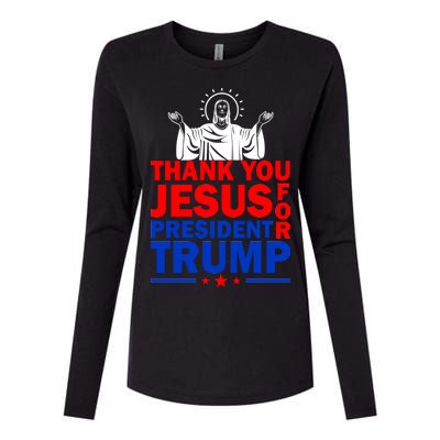 Thank You Jesus For President Trump Womens Cotton Relaxed Long Sleeve T-Shirt