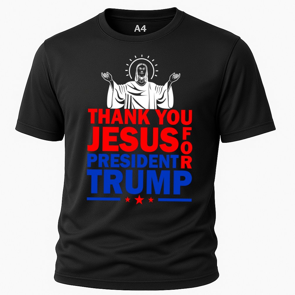 Thank You Jesus For President Trump Cooling Performance Crew T-Shirt