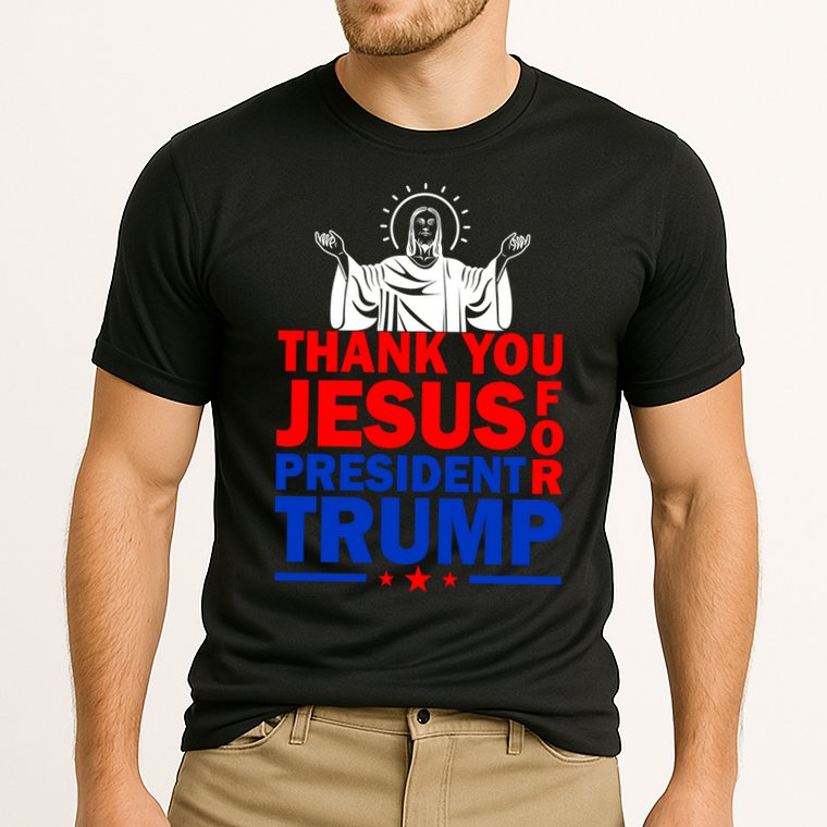 Thank You Jesus For President Trump Cooling Performance Crew T-Shirt