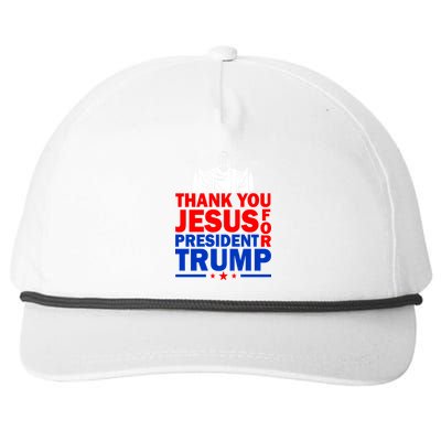 Thank You Jesus For President Trump Snapback Five-Panel Rope Hat