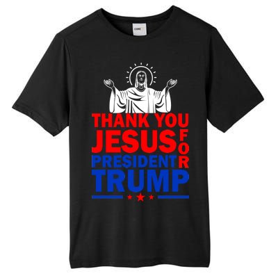 Thank You Jesus For President Trump Tall Fusion ChromaSoft Performance T-Shirt