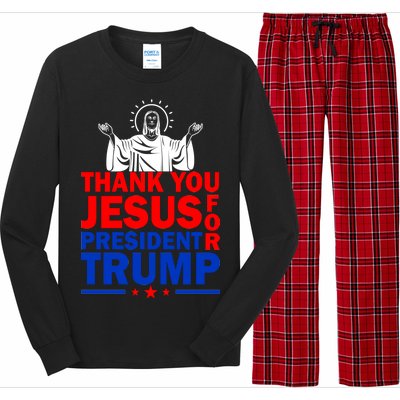 Thank You Jesus For President Trump Long Sleeve Pajama Set