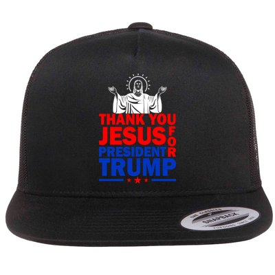 Thank You Jesus For President Trump Flatbill Hat