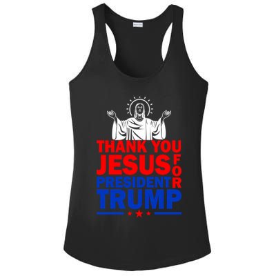 Thank You Jesus For President Trump Ladies PosiCharge Competitor Racerback Tank