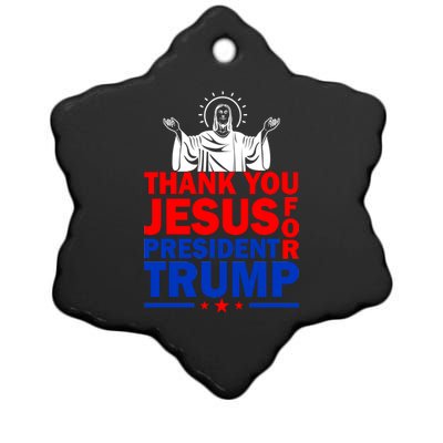 Thank You Jesus For President Trump Ceramic Star Ornament