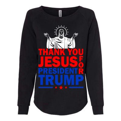 Thank You Jesus For President Trump Womens California Wash Sweatshirt