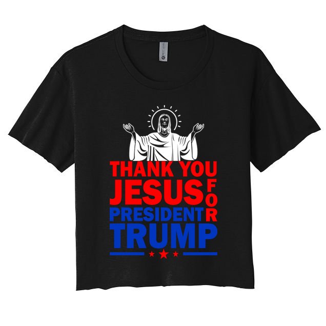 Thank You Jesus For President Trump Crop Top