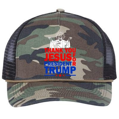 Thank You Jesus For President Trump Retro Rope Trucker Hat Cap