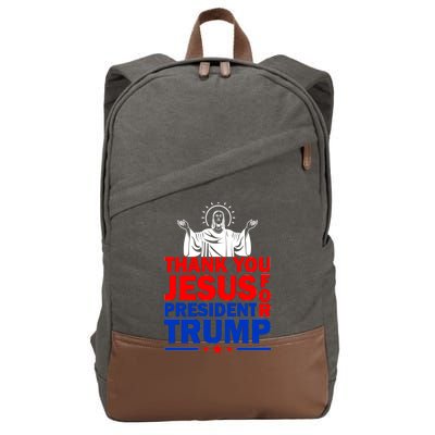 Thank You Jesus For President Trump Cotton Canvas Backpack