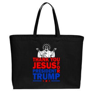 Thank You Jesus For President Trump Cotton Canvas Jumbo Tote