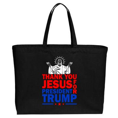 Thank You Jesus For President Trump Cotton Canvas Jumbo Tote