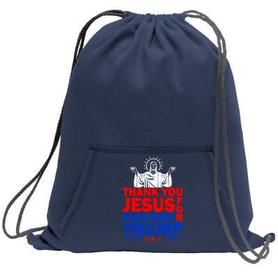 Thank You Jesus For President Trump Sweatshirt Cinch Pack Bag