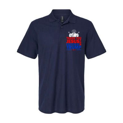 Thank You Jesus For President Trump Softstyle Adult Sport Polo