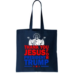 Thank You Jesus For President Trump Tote Bag