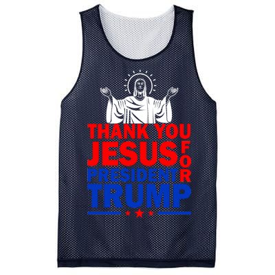 Thank You Jesus For President Trump Mesh Reversible Basketball Jersey Tank