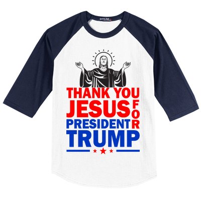 Thank You Jesus For President Trump Baseball Sleeve Shirt